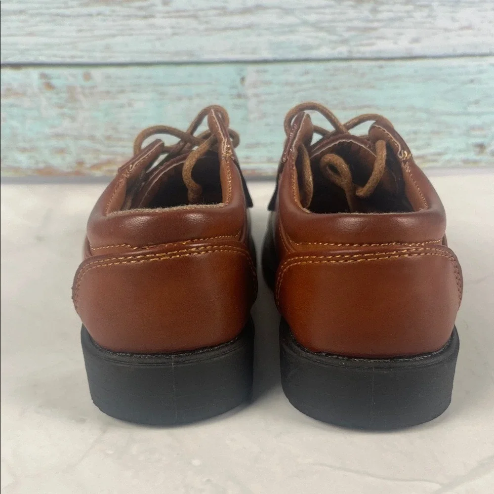 Josmo Dress Shoes Kids Size 8 Brown Lace‎ Up Oxford Formal Lug Sole